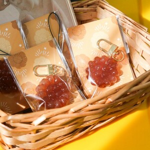 미니 수제 약과 레진 키링 [맛있는 꿀 전통과자 모형 에어팟 핸드폰 줄 열쇠고리 백참 가방